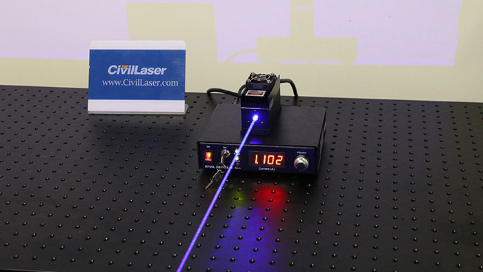 450nm Láser semiconductor 1200mW Powerful Azul Laser with Adjustable Power